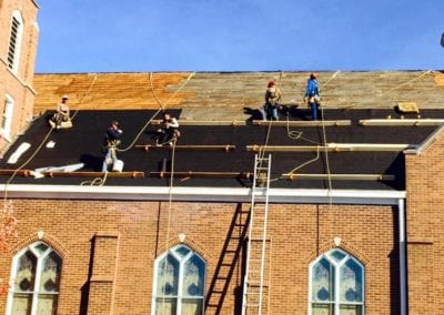 roof-installers-roofing-work-at-church